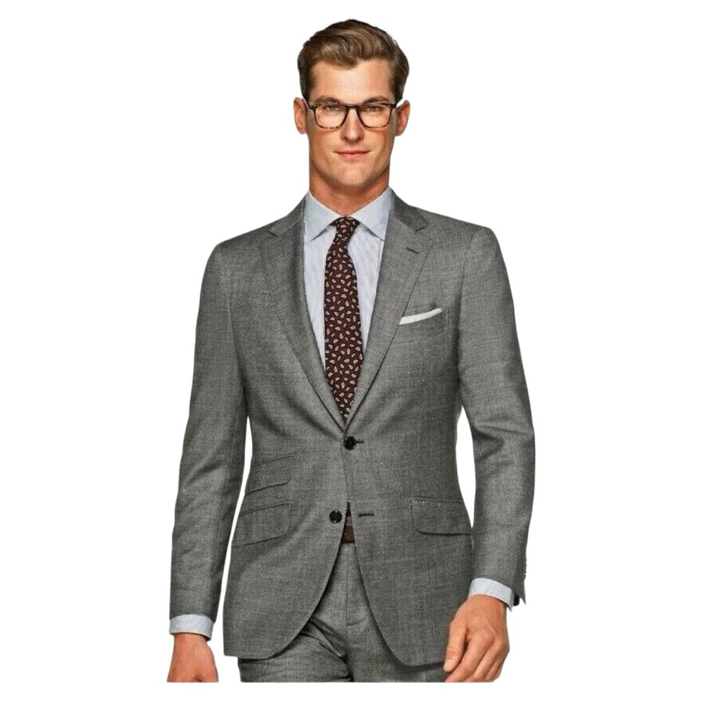 Suit Supply REDA Sienna Gray men’s suit size 46S.